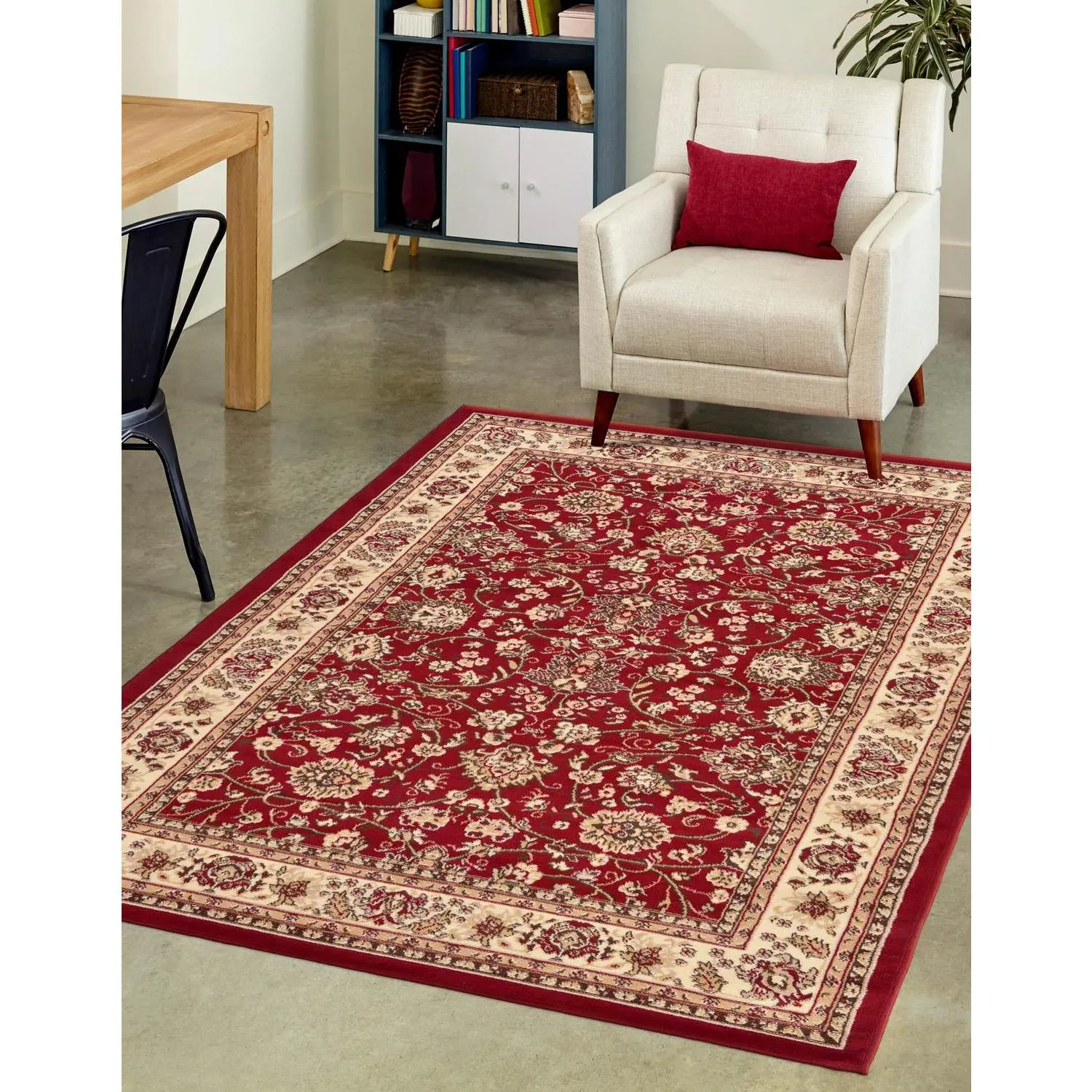 Burgundy Kashan Design Rug