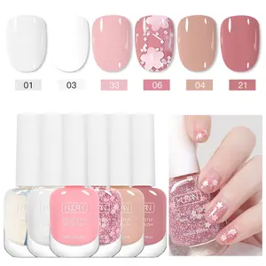 6pcs Neon Red Water-Base Nail Polish Set, Colorful Quick-Dry, Peelable, Long Lasting, High Quality Nail Supplies for Home Salon DIY Manicure, Nail Art, Cosmetic