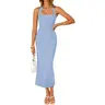 ZESICA Women's 2026 Summer Backless Halter Neck Fitted Bodycon Midi Dress - Elegant Black Semi Formal Going Out Outfit for Wedding Guests