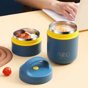 1PC 680ml Stainless Steel Thermal Lunch Box, Soup Cup, Food Flask, Bento Lunchbox Containers Blue