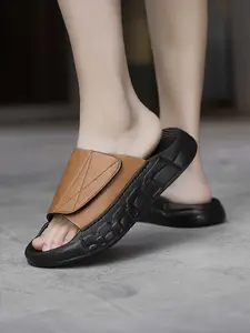 Men's Retro Thick-Soled Slide Sandals, Non-Slip Soft Casual Slippers, Suitable for Indoor & Outdoor Daily Wear Footwear Slides Men Summer