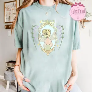 Vintage Tinkerbell  Magical Castle Baby Tee, Tinkerbell Spring Day Shirt, Tinkerbell Floral Princess Shirt, Comfort Color IU49I