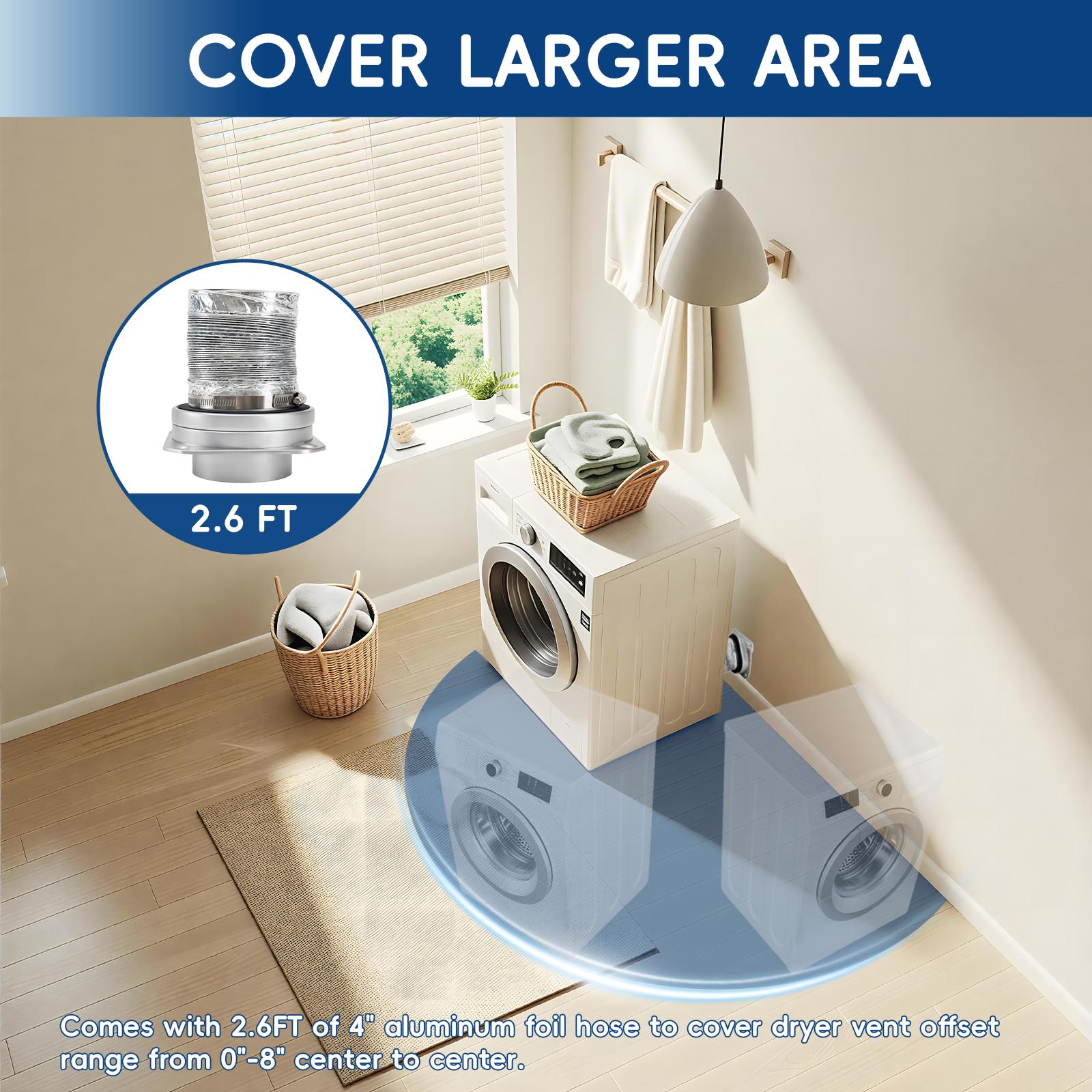 GJANSH Magnetic Dryer Vent Connector Kit Dryer Vent Hose for Quick Connection and Disconnection Strong Magnet Self-Alignment Airtight Seal for Secure & Efficient Dryer Airflow Universal 2.6ft 4" Duct,summervibes
