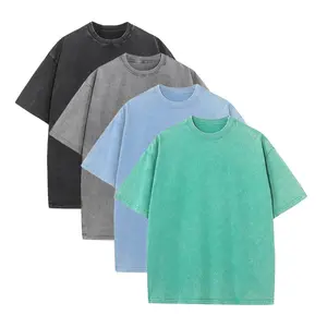1/4 Pack Oversized Gym T-Shirts S-5XL Heavyweight Acid Wash Vintage Tees 230g Premium Cotton Baggy Workout Tops Bundle Deal Streetwear Basics for Men & Women - Man, Fabric
