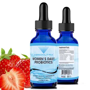 Absonutrix Women's Daily Probiotics 390 mg 4 Oz Liquid 302 Servings Made in USA Quick Absorption Quality Potent Ingredients Non-GMO GMP Certified Cruelty-Free Products