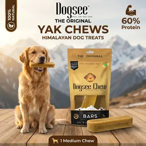 Dogsee Original Himalayan Yak Chews for Dogs (Medium - 1 Bar) | 100% Natural | No Grain, No Gluten | for Teeth Cleaning