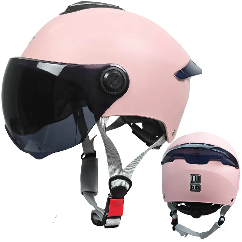 ZXC Anti-Fog Dual-Lens Electric Vehicle Helmet, Unisex All-Season Half Helmet, Anti-Scratch Dual Lens Design, Windproof Dustproof Shock Absorption, Portable Lightweight & Comfort Lining, Adjustable Buckle for Adult Men Women Urban Commute Scooter Riding ZXC Anti-Fog Dual-Lens Electric Vehicle Helmet, Unisex All-Season Half Helmet, Anti-Scratch Dual Lens Design, Windproof Dustproof Shock Absorption, Portable Lightweight & Comfort Lining, Adjustable Buckle for Adult Men Women Urban Commute Scooter Riding
