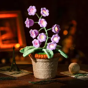 Lily of The Valley Lamp, Purple Artificial Flowers with Night Lights, Table Lamp -for,Cozy Home Day Gifts