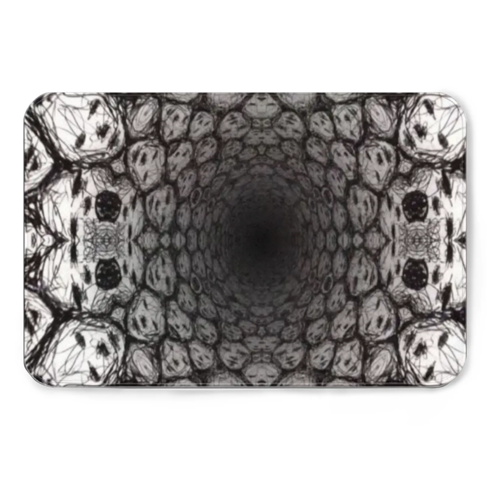 3D Vortex Optical Illusion Flannel Doormat 16×24in Creepy Faces Non Slip Floor Rug Indoor Entryway Decor