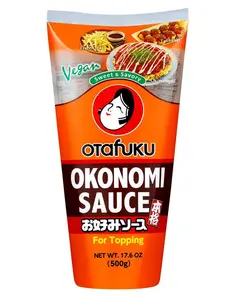 Otafuku Okonomi Sauce 17.6 Oz, Sweet Savory Topping for Okonomiyaki, Vegan, No MSG High Fructose Corn Syrup Free