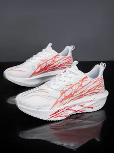 1 Pair Starry Glow-in-the-Dark Couple Running Shoes | Street Cool Style | Smart Luminous Upper + Popcorn Midsole + Nylon Carbon Plate | Night Runs / Influencer Check-Ins / Streetwear, Eye-Catching Personality Trendy Sneakers