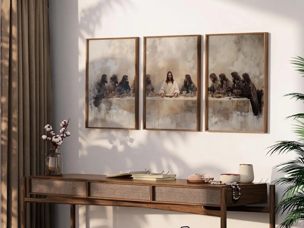 Jesus Set of 3 Poster Unframed , Leonardo Da Vinci Parable LDS Bible Renaissance Christian Faith Shepherd