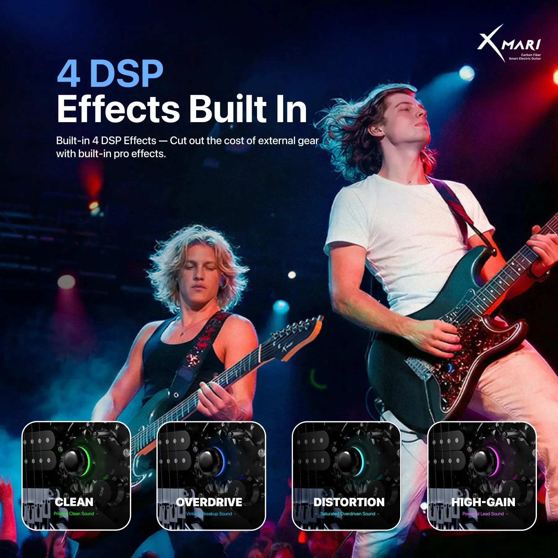 Xmari Smart Electric Guitar with Built-in DSP Effects, 4 Presets