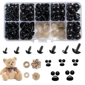 270PCS Safety Eyes and Noses, Black Plastic Eyes and Teddy Bear Nose with Washers for Doll Making for Crafts         ？ ？