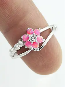 1 PC Pretty Cubic Zirconia & Faux Opal Ring For Women For Wedding Engagement Anniversary Party Valentine's Day Gift
