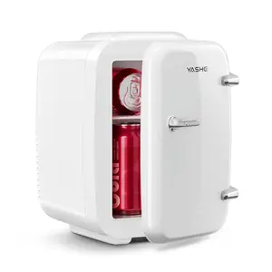 Mini Fridge/7 colours, 4 Liter/6 Cans Small Refrigerator for Skincare, 110V AC/ 12V DC Thermoelectric Cooler and Warmer for Bedroom, Office, Dorm, Car, Black mini fridge minifridge magic