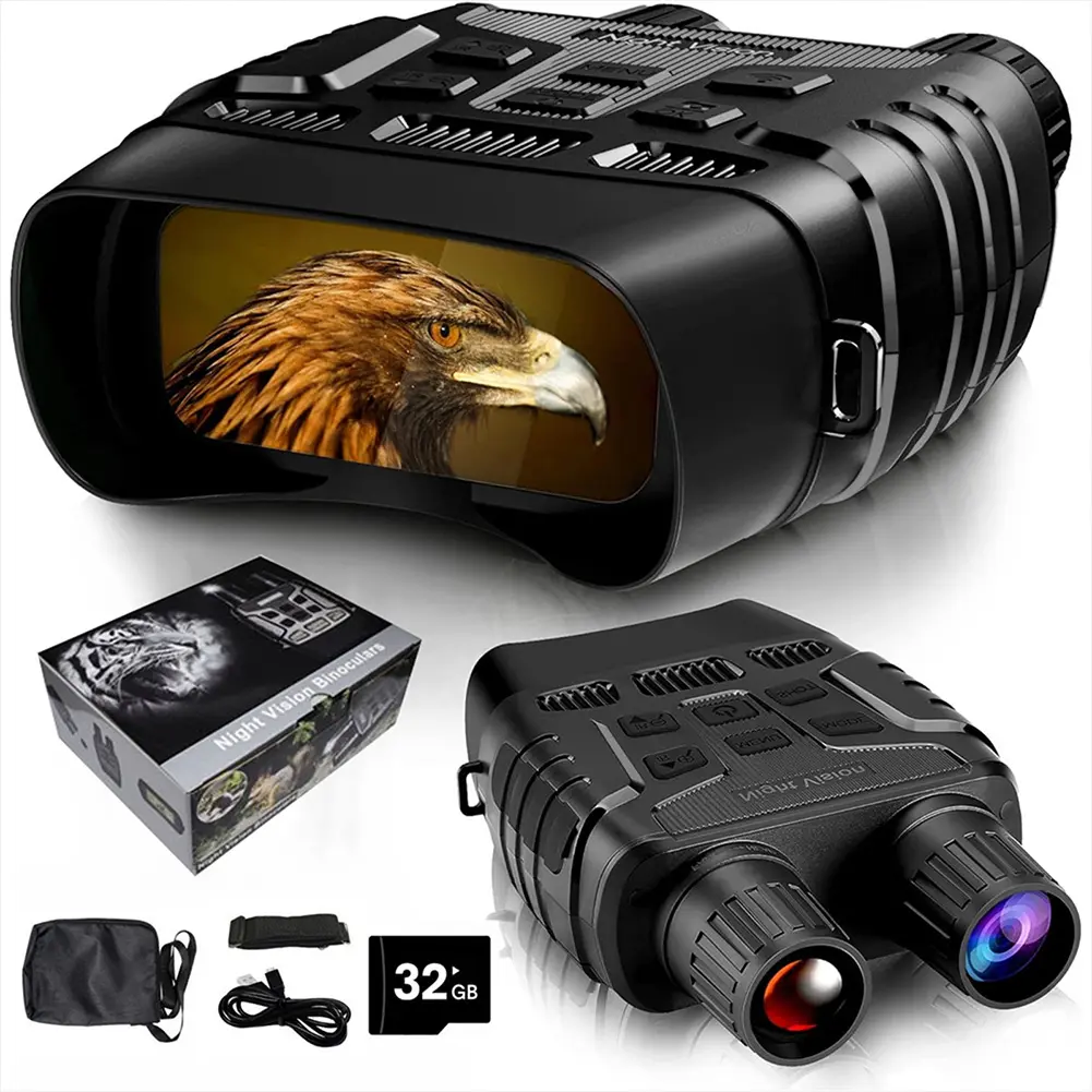 【Garvee】4K Night Vision Binoculars – 10X Optical & 8X Digital Zoom – 2.3'' TFT Screen, 7-Level 850nm IR, 36MP Photo, Anti-Shake, 32GB Included – Long Range Goggles for Tracking, Security, Camping, Nature Observation
