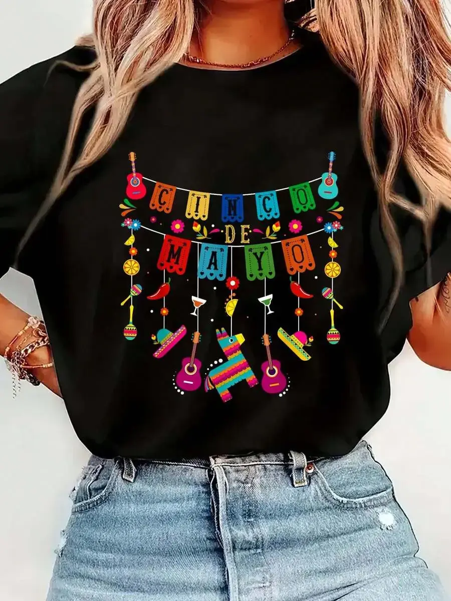 Men's Cinco De Mayo Funny Mexican Fiesta 5 De Mayo Cotton T-Shirt - Casual Graphic Print, Round Neck, Short-Sleeve, Comfortable Summer Clothes