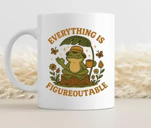 Cute Frog Quote Mug | Uplifting Coffee Cup | Mental Health Awareness Gift | Positive Affirmation Frog Mug