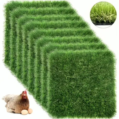 Washable Chicken Nesting Box Pads – 12x12 Artificial Grass Liners for Hens, Reusable Nesting Box Bedding for Coop, Indoor/Outdoor Use