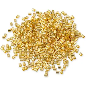 500 count Crimp Beads for  Making - 18K  Plated Brass 2x2 mm Crimping Beads, Column Stoppers to Secure The Ends of  Strings, Crimping Tube Accessories for DIY  Making