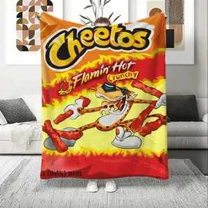 Hot Cheetos Soft Flannel Throw Blanket Cozy Warm For Sofa Bed Office Travel Perfect Christmas Mother's Day Holiday Party Gift