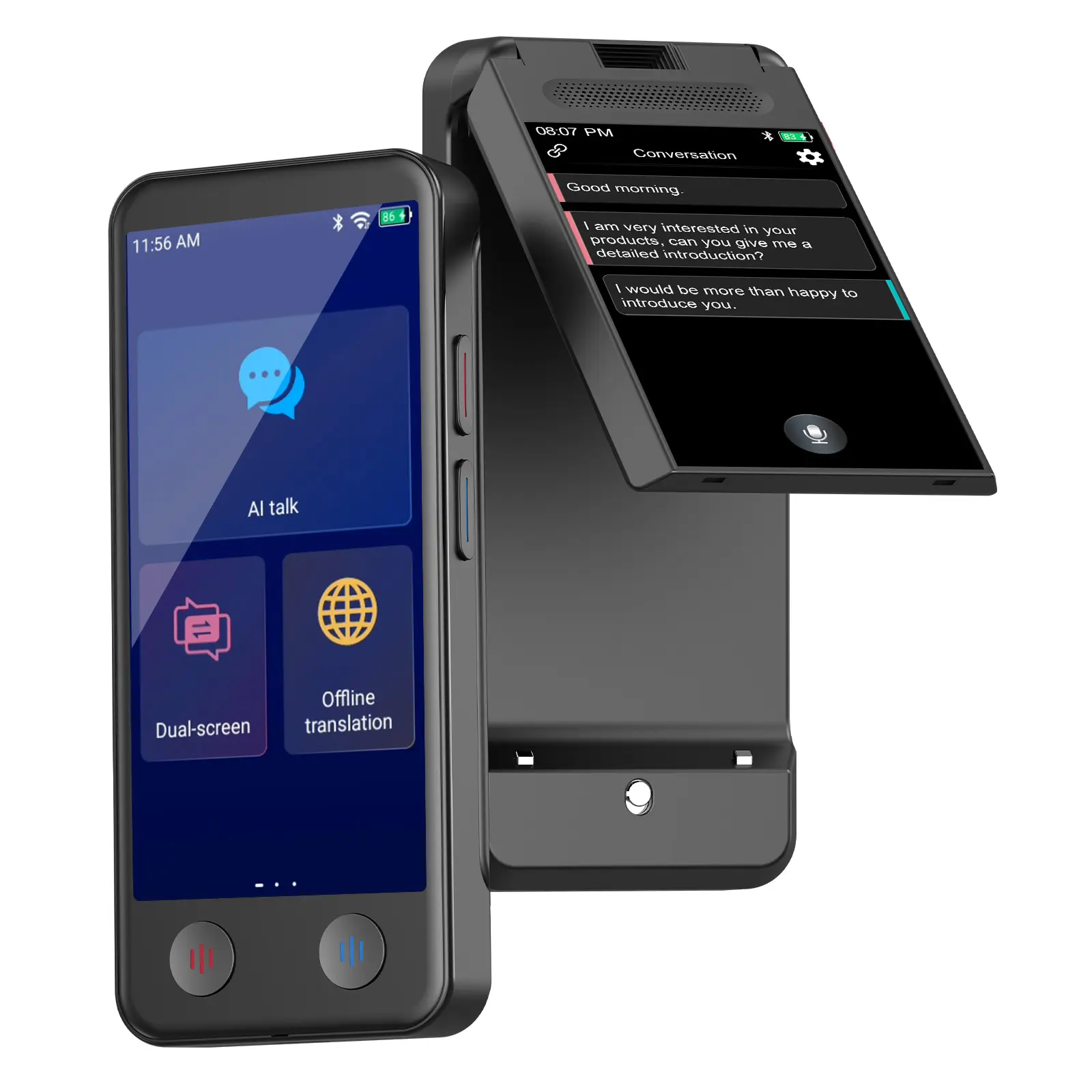iTour D-PRO Language AI Smart Translation Device, Bilingual Real-Time Dual Screen Translator Supports 139 Languages, Photo&Group Chat Translation, Portable AI Voice Translator for Business Learning Travel