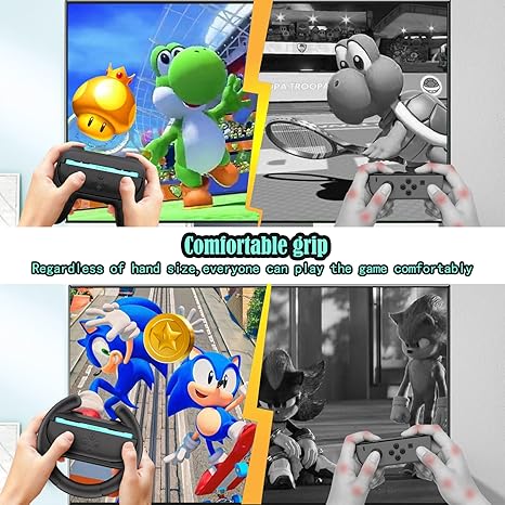 HEYSTOP Switch 2 Controller Grip [4-Pack] - Ergonomic Steering Wheels, Gaming Accessories for Racing & Sports Games