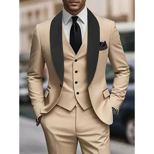 Men's Three-Piece Suit Collar Size Suit Suit Pants Formal Tie Dress Vest Uniform