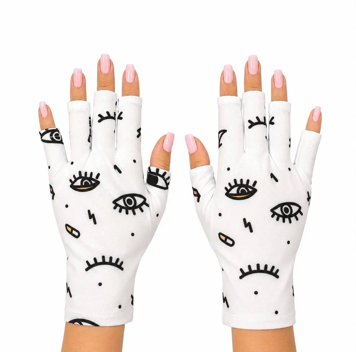 ManiGlovz The Original Dermatologist recommended UPF 50+ UV/ LED Protective Manicure and Sunblock Glove - Eye Scream