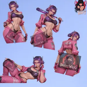 Psylocke (Formula R) Rivals Waifu Decal Sticker 4 Pack