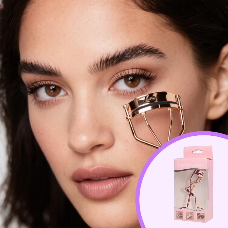 Rose Gold Wide-Angle Eyelash Curler Set for Round-Shaped Eyes - Perfect for Enhancing Your Look