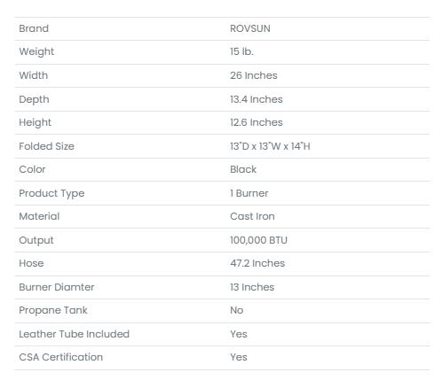 [FLASH SALE] ROVSUN 1-Burner 100000 BTU Camping Propane Stove with Foldable Side Shelf