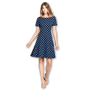 Multi Print Boat Neckline Modern Dress