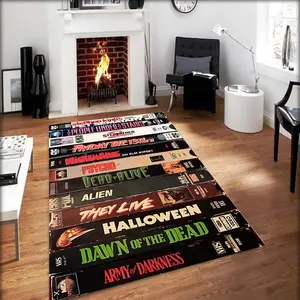 [NEW ARRIVALS] Retro VHS Horror Movie Rug: Cinema Room Decor