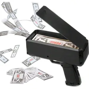 Party Supplies, Black Money Gun, Handheld Cash Money Gun, Like Raining Money, With 100 Toy Currency, For Birthday Wedding Party, Movie Bar, Carnival Celebration, New Year Party, Christmas, Halloween Gifts