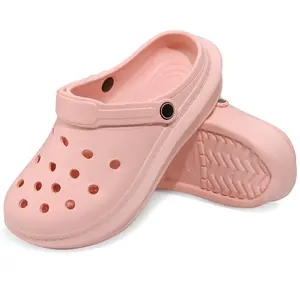 VONMAY Women's Men's Clog, Breathable Summer Beach Sandal, Adjustable Slide Garden Shoes, Pink Bedroom Slipper, Nonslip Footwear, Black Boy Shower Shoes - Girl, Parent