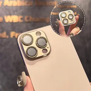 【 iPhone lens film 】AR HD Print Glitter metal lens film for Iphone16 Pro Max 15 14 Plus High definition Tempered glass Second stick