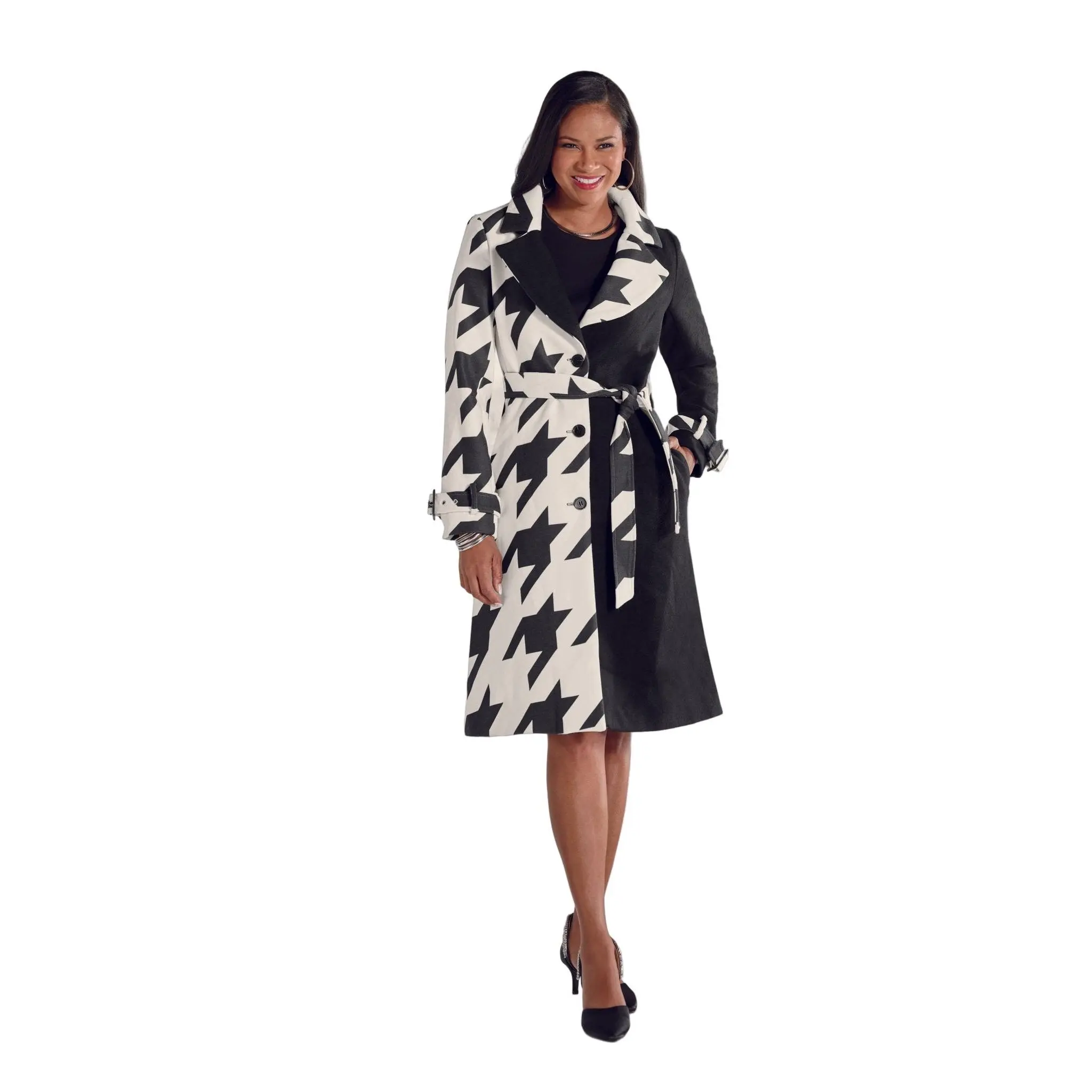 Half 'n' Half Houndstooth Coat by Studio EY
