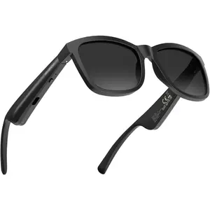 Glasses |  Glasses | 34g Ultra-Light Frame for Outdoor | Hands-Free Calls,  & Voice Control | 8-10H  USB-C (Black Polarized UV400 Lenses)