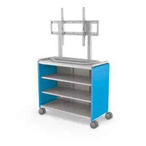 Compass Cabinet - Maxi H2 -Shelves / Casters / TV Mount - Blue