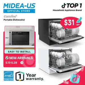 COMFEE’ Portable Mini Dishwasher, Energy Star, Countertop, 6 Place Settings, 8 Washing Programs, Speed, Baby-Care, ECO& Glass, Durable Multifunction for Dorm, RV& Apartment, White, Spring Glow Up, Gift, New Arrivals