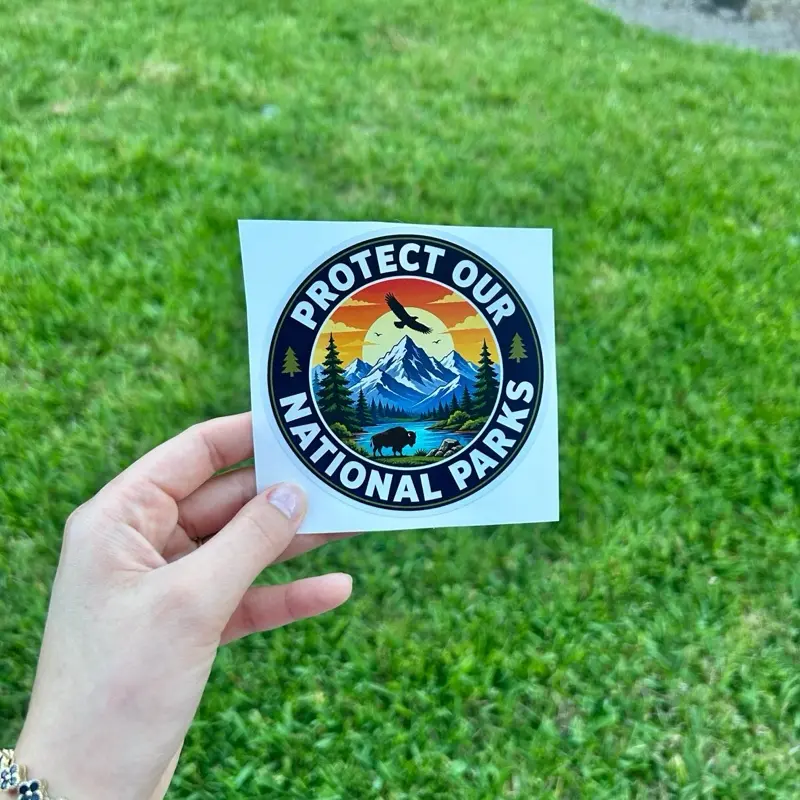 Protect National Parks Sticker, Waterproof Vinyl Decal, Nature Wildlife Mountain Camping Sticker