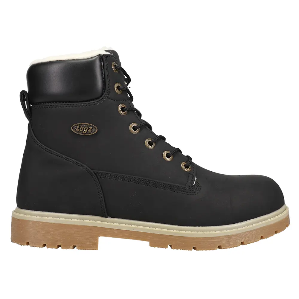 Lugz Mens Brace Hi Fleece Round Toe Lace Up Casual Boots Ankle - Black Lugz Mens Brace Hi Fleece Round Toe Lace Up Casual Boots Ankle - Black