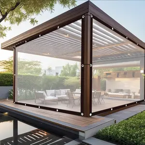 10x13 FT Clear Vinyl Tarp with Reinforced Edges, Heavy Duty Waterproof Cover for Patio, Garden, Greenhouse, Pet Areas, Outdoor Equipment, All-Season Protection