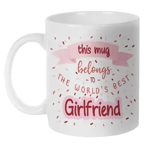 World's Best Girlfriend Coffee Mug - Cute Tea Cup for Women - Romantic - Mother's Day Gift for Nana, Ceramic Coffee Cup