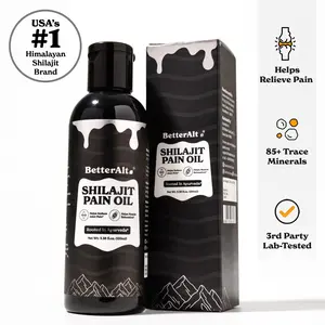BetterAlt Shilajit Pain Oil | Haritaki, Amla, & Nirgundi | 12 Ayurvedic Herbs | 3 Herbal Oils | Helps Promote Muscle Relaxation | 100 ml BetterAlt Shilajit Pain Oil | Haritaki, Amla, & Nirgundi | 12 Ayurvedic Herbs | 3 Herbal Oils | Helps Promote Muscle Relaxation | 100 ml