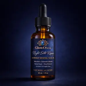 GlowO's LA Night Silk Repair – Overnight Renewal Facial Oil | Bakuchiol & Chamomile Infused
