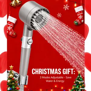 Black Friday Flash Sale! High Pressure Handheld Filter Shower, Stainless Steel Rustproof Durable 3 Modes Water Saving Comfortable Spray Easy Fit Bathroom Kit