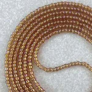SUMMER GLOW - Tie On Waist Beads - 45 to 60 inches Waistbeads - Gold Topaz Waistbeads - Made By Venus Waistbeads
